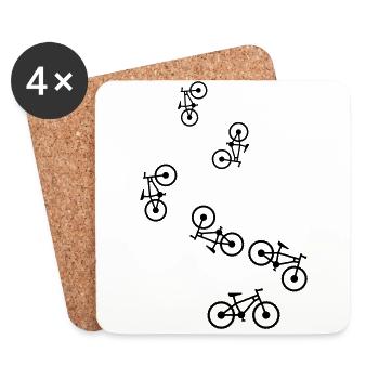 Fahrrad Symbol - Untersetzer (4er-Set) - Weiß - Vorne