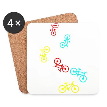 Fahrrad Symbol - Untersetzer (4er-Set) - Weiß - Vorne