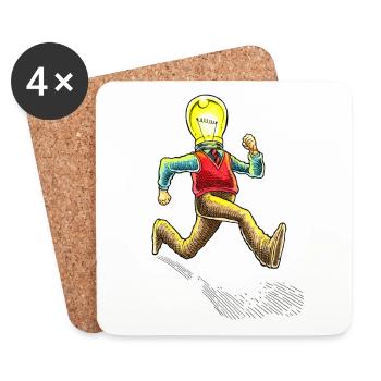 BULB MAN - Coasters (set of 4) - white - Front