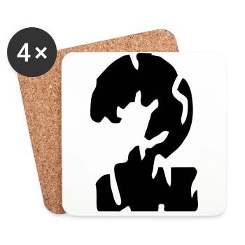 2 Number jersey - Coasters (set of 4) - white - Front