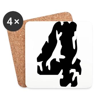 Maillot 4 numéros - Dessous de verre (lot de 4) - blanc - Devant