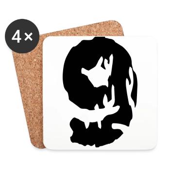 9 Maillot numéro - Dessous de verre (lot de 4) - blanc - Devant