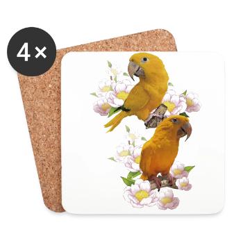 Der goldene Papagei - Untersetzer (4er-Set) - Weiß - Vorne
