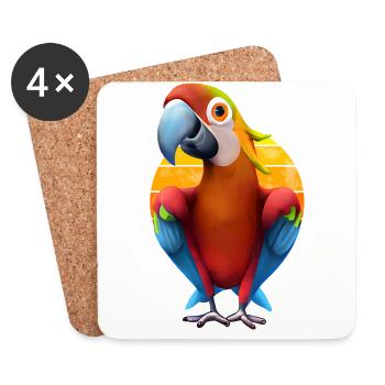 Macaw - Coasters (set of 4) - white - Front