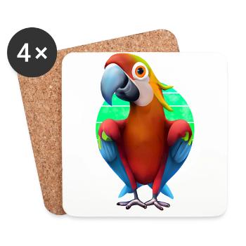 Macaw - Coasters (set of 4) - white - Front
