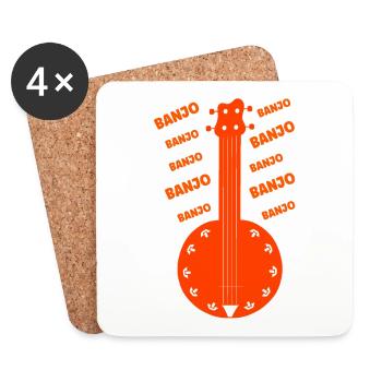 Vintage-Banjo - Untersetzer (4er-Set) - Weiß - Vorne