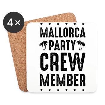 Mallorca Party Crew - Untersetzer (4er-Set) - Weiß - Vorne