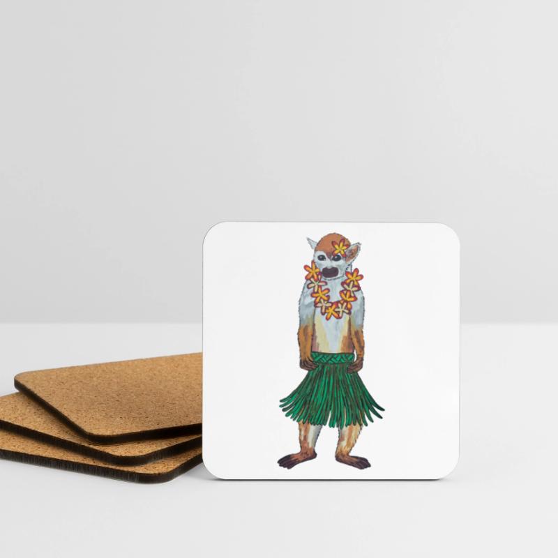 Squirrel Monkey Monkey Hawaii Hula Monkey Hula Hoola Coasters (set of 4)