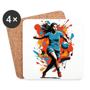 Handballer, style iconique et streetwear - Dessous de verre (lot de 4) - blanc - Devant