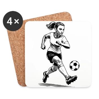 Fanliebe Frauenfußball Shirt für Siegerinnen - Untersetzer (4er-Set) - Weiß - Vorne