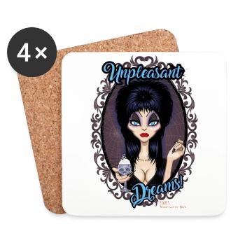 Elvira Dark Lady - Coasters (set of 4) - white - Front