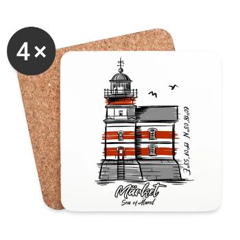 TÄRKET FYR LIGHTHOUSE Textiles, gifts, products - Coasters (set of 4) - white - Front