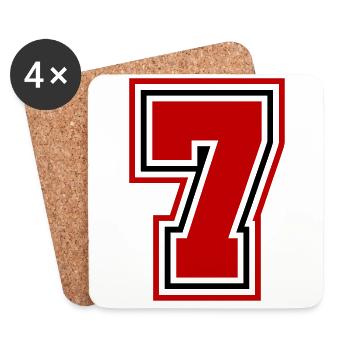 7 Number symbol - Coasters (set of 4) - white - Front