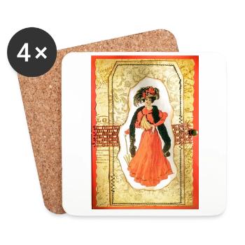Lady Orange victorienne - Dessous de verre (lot de 4) - blanc - Devant