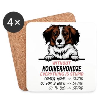 Ohne Kooikerhondje ist alles doof - Untersetzer (4er-Set) - Weiß - Vorne