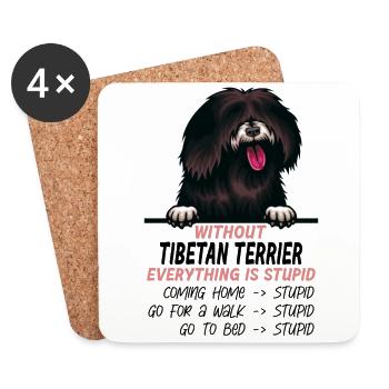 Ohne Tibet Terrier ist alles doof - Untersetzer (4er-Set) - Weiß - Vorne