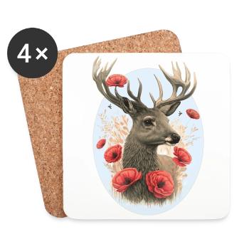 Deer - Coasters (set of 4) - white - Front