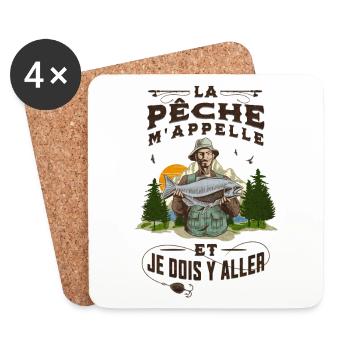 L' APPEL DE LA PÊCHE - Dessous de verre (lot de 4) - blanc - Devant