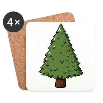Fir Tree Tree Forester Gift Idea - Coasters (set of 4) - white - Front