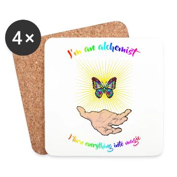 I'M AN ALCHEMIST - Colorful Butterfly - Coasters (set of 4) - white - Front