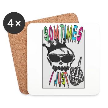 cool and funny anti social design - Coasters (set of 4) - white - Front