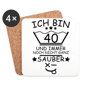 40. Geburtstag Wäsche Design - Untersetzer (4er-Set) - Weiß - Vorne