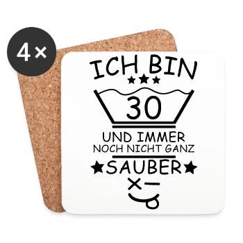 30. Geburtstag Wäsche Design - Untersetzer (4er-Set) - Weiß - Vorne