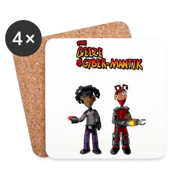 Futuristic Sci-fi Cyborg Warrior Characters - Coasters (set of 4) - white - Front
