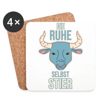Sternzeichen Stier Horoskop Tier - Untersetzer (4er-Set) - Weiß - Vorne