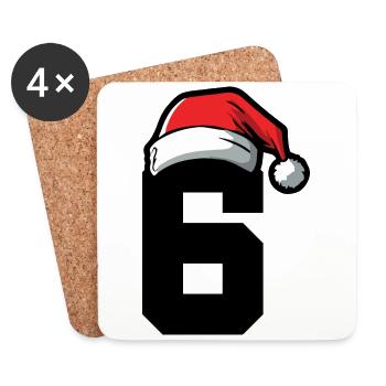 6 Numéro de Noël - Dessous de verre (lot de 4) - blanc - Devant