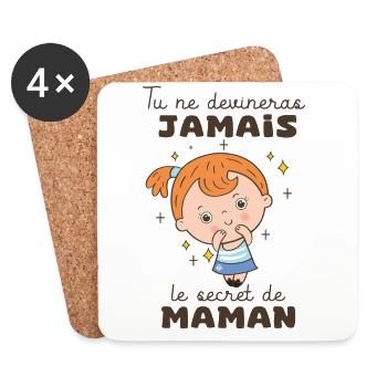 annonce grossesse enceinte secret de maman - Dessous de verre (lot de 4) - blanc - Devant
