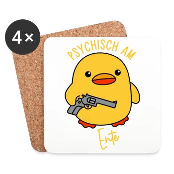 Psychisch am Ente - Untersetzer (4er-Set) - Weiß - Vorne