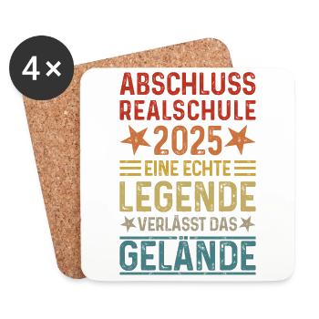 Abschluss Realschule 2025 Legende verlässt Gelände - Untersetzer (4er-Set) - Weiß - Vorne