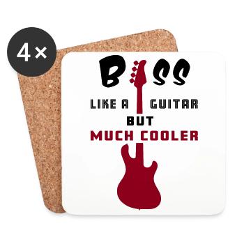 Basse - comme une guitare mais beaucoup plus cool - musique - Dessous de verre (lot de 4) - blanc - Devant