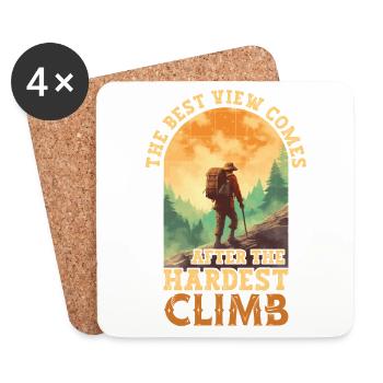 Hiking Hikers Mountains Mountaineering Climbing Nature - Coasters (set of 4) - white - Front