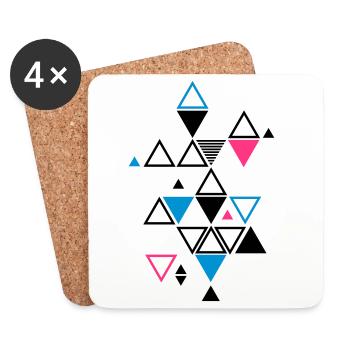 graphic pattern of triangles - Coasters (set of 4) - white - Front