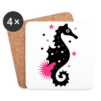 Sea horse - Coasters (set of 4) - white - Front