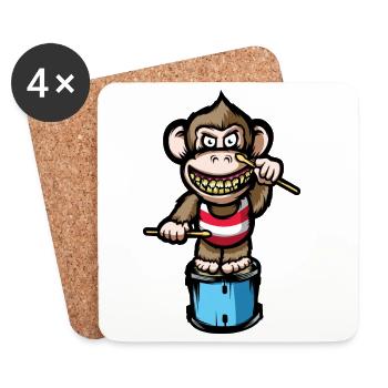 Ape Drums - Coasters (set of 4) - white - Front