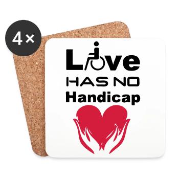 Love Handicap Fauteuil roulant Dire cadeau - Dessous de verre (lot de 4) - blanc - Devant