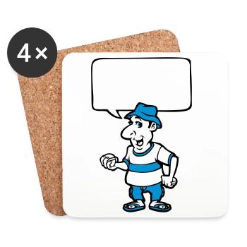 Pétanque et bulle de BD - Dessous de verre (lot de 4) - blanc - Devant