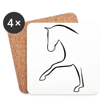 2541614 128432776 cheval de dressage - Dessous de verre (lot de 4) - blanc - Devant