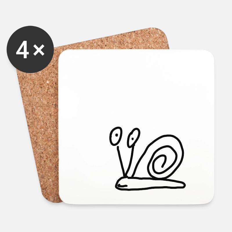 Schnecke - Untersetzer (4er-Set) - Weiß