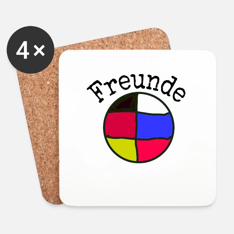 Freunde - Untersetzer (4er-Set) - Weiß