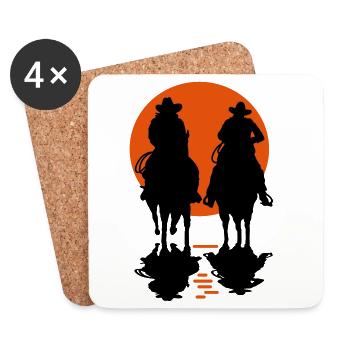 cowboy_2 - Dessous de verre (lot de 4) - blanc - Devant