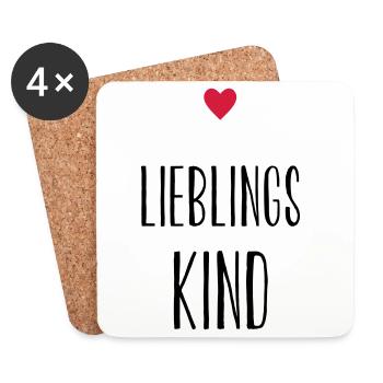 Child favorite child heart gift gift idea - Coasters (set of 4) - white - Front