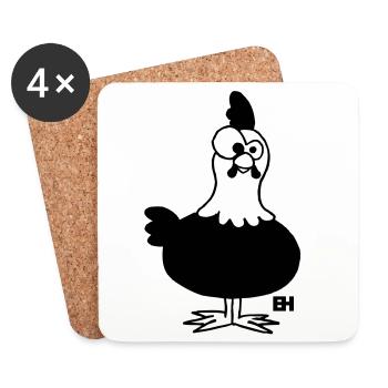 Chicken - Hen - Coasters (set of 4) - white - Front