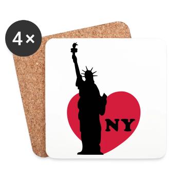 new york - Coasters (set of 4) - white - Front