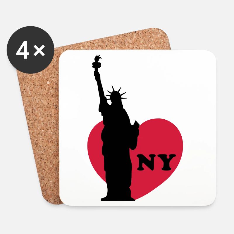 New York - Dessous de verre (lot de 4) - blanc