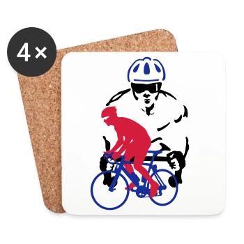 Rennrad - Untersetzer (4er-Set) - Weiß - Vorne