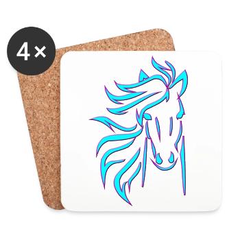 Blue Horse - Untersetzer (4er-Set) - Weiß - Vorne